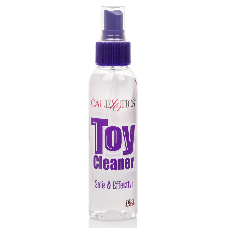 CalExotics Anti-Bacterial Toy Cleaner 4.3fl.oz bottle with a sleek design, perfect for maintaining intimate toys.